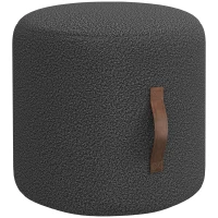 HOMCOM Stool, Footstool in a modern design, Dark Grey + Brown(m-6)