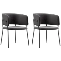 HOMCOM Upholstered Chair, Modern and Comfortable, 57x53x73 cm, Gray(m-6)