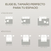 HOMCOM Alfombra Salón 230x160 cm Pelo Corto Estilo Moderno Base Antideslizante Tejida a Máquina Gris(m-6)