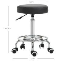 Vinsetto Salon chair, height-adjustable, synthetic leather, up to 110 kg, Ø42x50-64H cm, black(m-3)