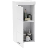 HOMCOM Two-Tier Bathroom Cabinet, Bathroom Chest, Wall-Mounted, Particleboard, MDF, White(m-5)