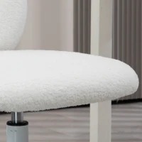 HOMCOM Office chair Desk chair, height-adjustable, teddy fur, 50 cm x 56 cm x 90 cm, White(m-4)