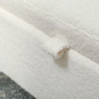 HOMCOM Storage Bench with Lid and Metal Legs for Living Room, Bedroom, Hallway, White(m-3)