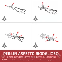 HOMCOM Albero di Natale Bianco con 550 Rami in PVC per Uso Interno, Ø102  x 180cm(m-5)