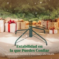 HOMCOM Árbol de Navidad Artificial 180 cm con 1794 Ramas y Soporte Metálico Plegable Fácil Montaje para Salón Interior Verde(m-8)