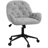 Vinsetto Office Chair Desk Chair Computer Chair, Height Adjustable, Velvet-Look, Grey(m-6)