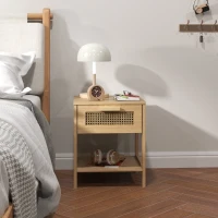 HOMCOM Nightstand, Bedside Cabinet, Side Table with Drawer, MDF 40 x 40 x 48.4 cm(m-4)