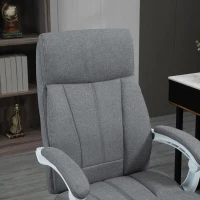 Vinsetto Office chair, Swivel chair, reclining backrest, height-adjustable, up to 120 kg, Linen look, Gray(m-5)