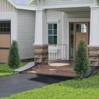 HOMCOM 2-Piece Artificial Plant Set, Artificial Cypresses with 831 Leaves Each, Versatile, Green(m-2)