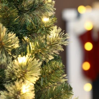 HOMCOM Albero di Natale Piccolo Alto 60 cm con 35 Luci LED Bianche, 68 Rami Folti e Ignifughi, Verde(m-9)