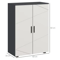 kleankin Small Bathroom Cabinet, Bathroom Storage Cabinet with 2-Doors Cupboard, 2 Adjustable Shelves and Soft Close Mechanism, Grey(m-3)