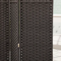 HOMCOM 6-piece room divider, Foldable privacy screen, Privacy panel for living room, bedroom, home office, Brown(m-4)