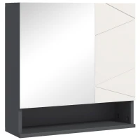 HOMCOM Bathroom Cabinet, Mirrored Door, Adjustable Shelves, up to 15 kg load, White(m-1)