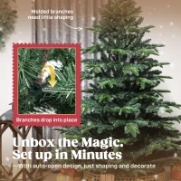 HOMCOM 6ft Artificial Christmas Tree with Realistic Branches, Easy Assembly - Green(m-6)