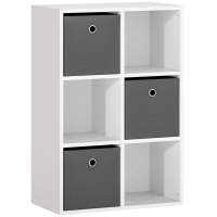 HOMCOM Shelf with 6 Compartments and 3 Fabric Drawers, Storage Shelf, Versatile, Grey