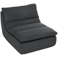 HOMCOM Foam floor armchair, chaise lounge, lounge chair for living room, bedroom, gray(m-1)
