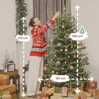 HOMCOM Árbol de Navidad Artificial 180 cm con 1794 Ramas y Soporte Metálico Plegable Fácil Montaje para Salón Interior Verde(m-3)