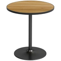 HOMCOM Round Dining Table, Oak Wood Effect, Compact Design, for 2-4 People, Oak(m-1)