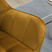 HOMCOM Padded armchair, Accent chair, Scandi design, Velvet effect, up to 120 kg, rubberwood legs, Yellow(m-4)