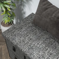 HOMCOM Padded Shoe Bench, 6 Shoe Compartments, MDF Frame, Linen-look, Gray(m-4)