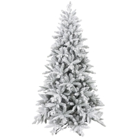 HOMCOM Christmas Tree 180 cm, Snow-Flocked, Flame-Retardant, Metal Base, Shapeable Branches, Green