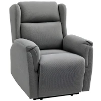HOMCOM Recliner, Adjustable Upholstered Armchair with Footrest, 160° Reclining, Linen Look, Quick Assembly, Dark Gray(m-6)