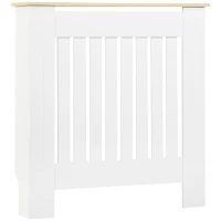 HOMCOM Heizkörperverkleidung Heizkörperabdeckung Heizkörper Radiator Cover Abdeckung Abnehmbar MDF Weiß+Eiche 78 x 19 x 83 cm(m-1)