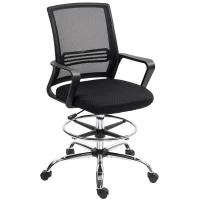HOMCOM Office Chair, Swivel Chair, Rotatable Desk Chair, Adjustable, Rolling, Black(m-7)