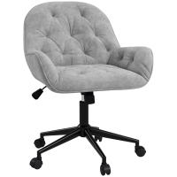 Vinsetto Office Chair Desk Chair Computer Chair, Height Adjustable, Velvet-Look, Grey