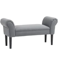 HOMCOM Bench, Bed bench, sturdy construction, soft padding, 102x36x51 cm, Gray(m-6)