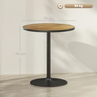 HOMCOM Round Dining Table, Oak Wood Effect, Compact Design, for 2-4 People, Oak(m-3)