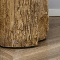 HOMCOM Side Table Tree Stump Effect Adjustable Feet 37 cm x 37 cm x 43 cm Concrete Brown(m-5)