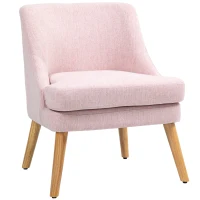 HOMCOM Accent chair in Scandinavian style, Velvet, 25D Foam, Hevea wood legs, Beige, 63x69x79.5 cm(m-1)