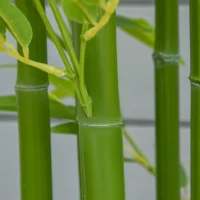 HOMCOM Artificial Bamboo Plant, 924 Leaves, Sturdy Pot, Artificial Moss, Plastic, Green(m-4)