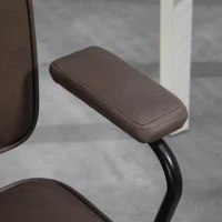 Vinsetto Office Chair Computer Chair, Retro Design, Button Tufting, Faux Leather, Height-adjustable, Coffee(m-4)