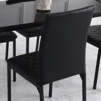 HOMCOM HOCMOM 4-Pack Chairs Dining Chairs Kitchen Chairs 41 cm x 50 cm x 91 cm, Black(m-5)