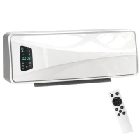 HOMCOM Energiesparender elektrischer Wandheizer 2000W mit 3 Modi, LED-Display, Thermostat, Timer und Schwenkung, Weiß(m-6)