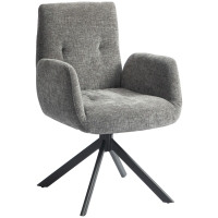 HOMCOM Upholstered Armchair, Accent Chair, Modern Design, Swivel, up to 120 kg, Dark Gray