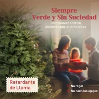 HOMCOM Árbol de Navidad Artificial 180 cm con 1794 Ramas y Soporte Metálico Plegable Fácil Montaje para Salón Interior Verde(m-4)