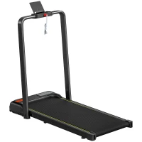 SPORTNOW Cinta de caminar 2 en 1, cinta de correr plegable inclinación de 4%, 6 KM/H, motor 2,0 HP, mando a distancia 109x48x100cm negro(m-1)