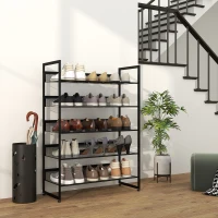 HOMCOM Shoe rack, shoe shelf, shoe stand, 5 shelves, 72 cm x 30 cm x 102 cm, black(m-2)