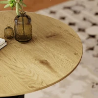 HOMCOM Dining Table, Kitchen Table, Round Table, modern design, 78 cm x 78 cm x 75 cm, natural wood(m-4)