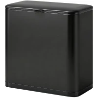 HOMCOM Cubo de basura 8 L, colocación independiente o colgado, acero inoxidable, negro(m-7)