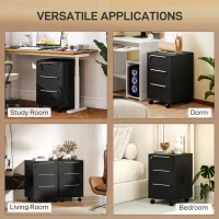 HOMCOM Three-Drawer Locking Filing Cabinet - Black(m-6)