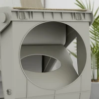 PawHut Klappbare Treppe für kleine Hunde 3 Stufen Hundestufen mit rutschfesten Matten 49x38x38 cm Grau(m-4)