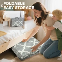 AIYAPLAY Gepolsterte faltbare wendbare Baby-Spielmatte 202x180,5x1 cm klappbare Seiten wasserdicht Mehrfarbig(m-4)