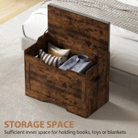HOMCOM Bancă de Depozitare de 103L Multifuncțională, nuanță de Lemn cu Pernă din Țesătură Gri, 75x40x56 cm(m-4)
