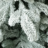 HOMCOM 7 ft Artificial Flocked Christmas Tree with 1867 Branches, Hinged Xmas Tree with Foldable Metal Stand, Easy Assembly for Home Office Decor(m-9)