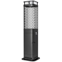 Outsunny Aquecedor de Pellets 6.86 KW com Tubo de Vidro Base Antiderrapante e Grelha Metálica Aquecedor de Pellets sem Fumo 26x26x95 cm Preto(m-11)
