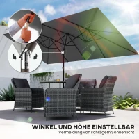 Outsunny Großer Sonnensschirm, höhenverstellbar, neigbar, 150x295x170-214 cm, Grau(m-4)